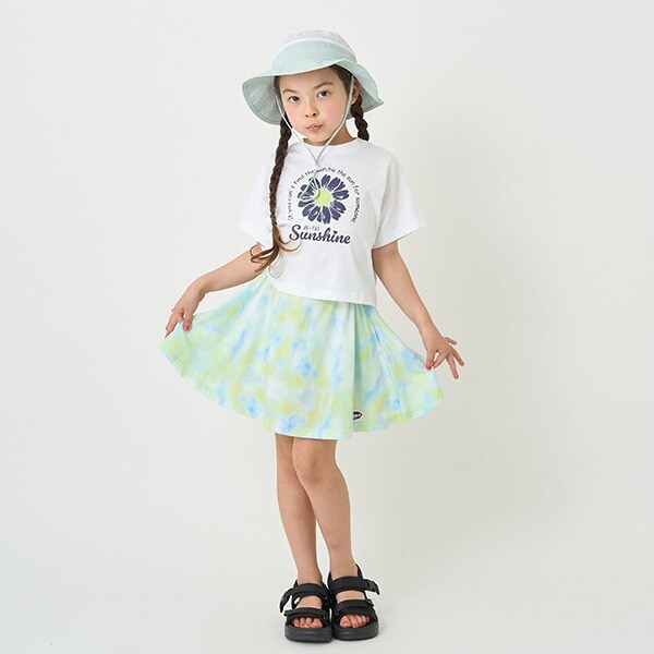 【接触冷感】タイダイ風プリントスカートインナーパンツつき