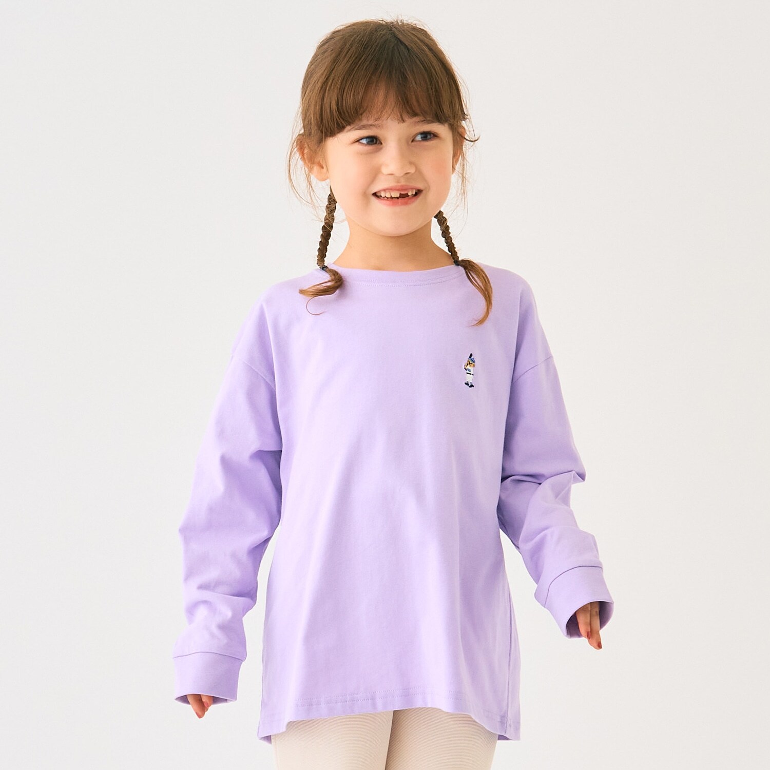 くまワンポイント天竺ロングＴシャツ