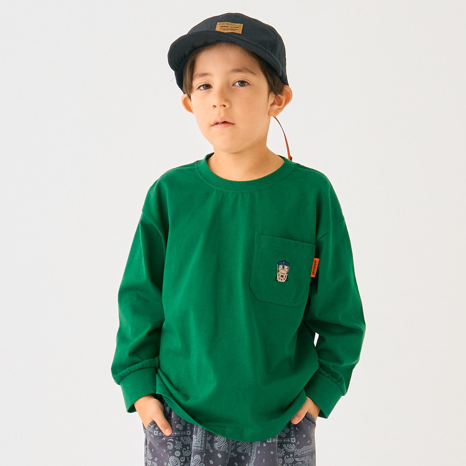 【防汚加工】アウトドアポケット刺しゅうロンT