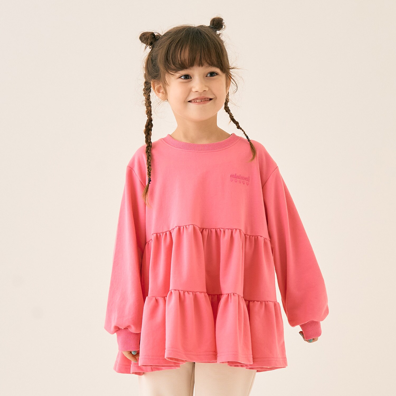 ミニ裏毛ティアードチュニック