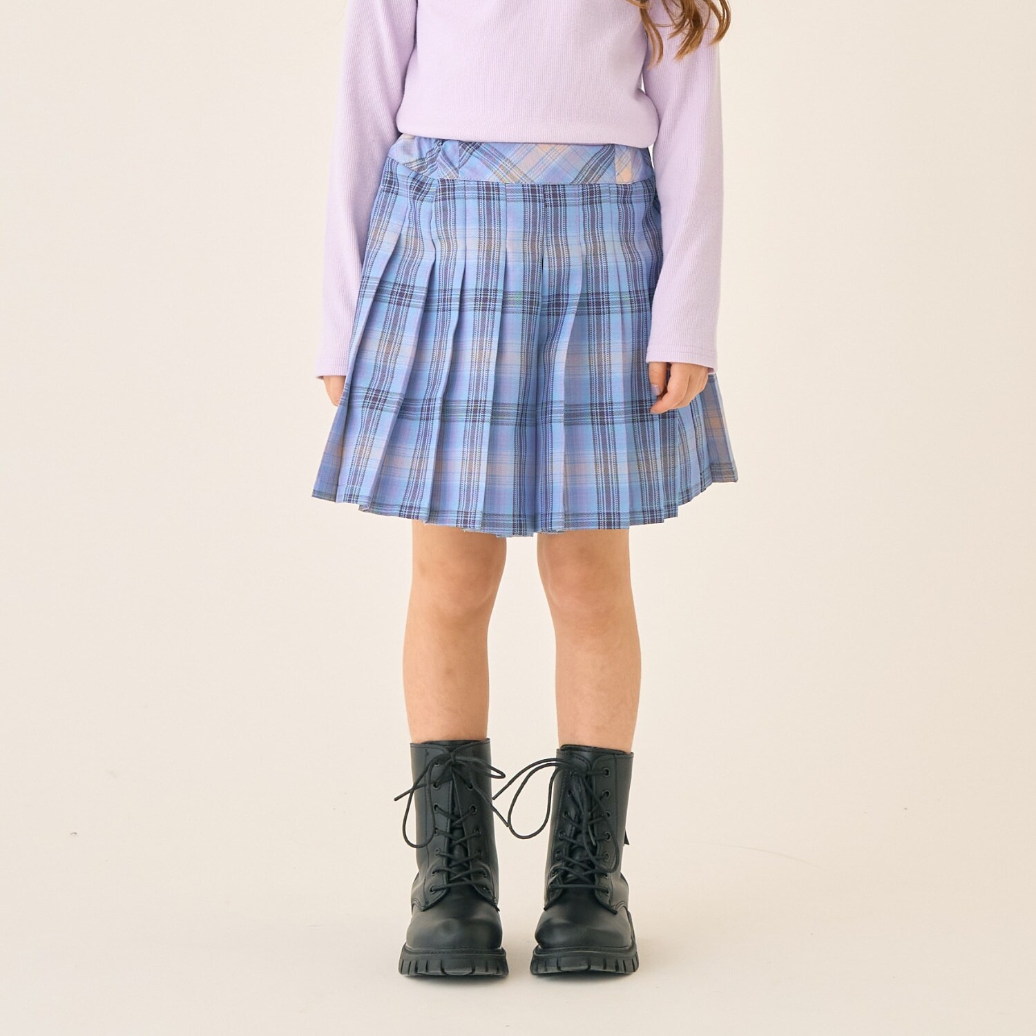 T/Rチェックプリーツキュロット