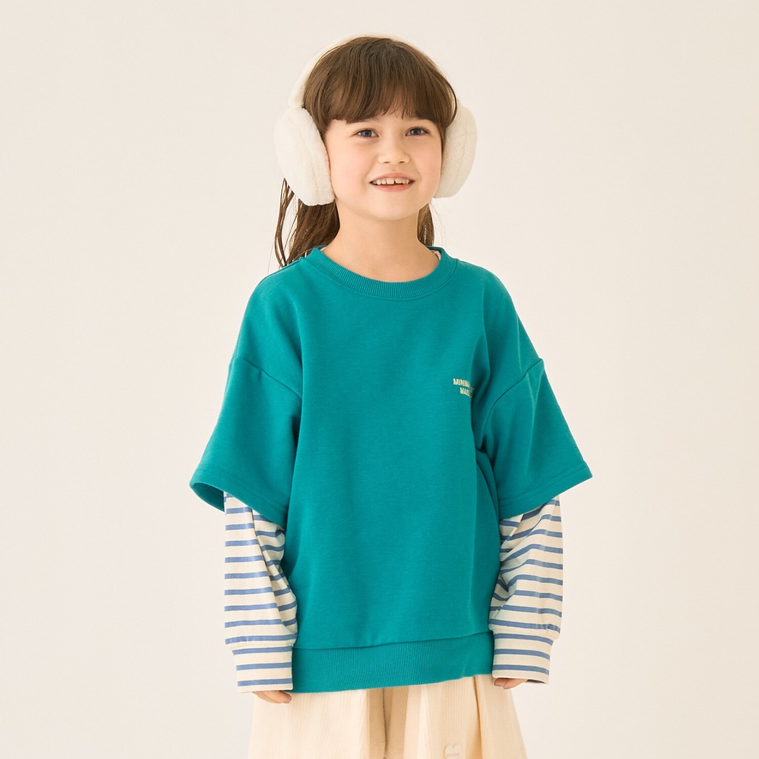 袖レイヤード風スウェット