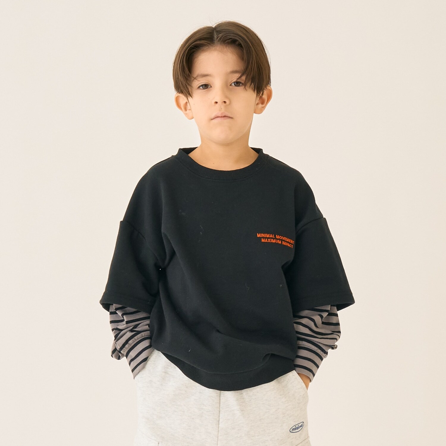 袖レイヤード風スウェット