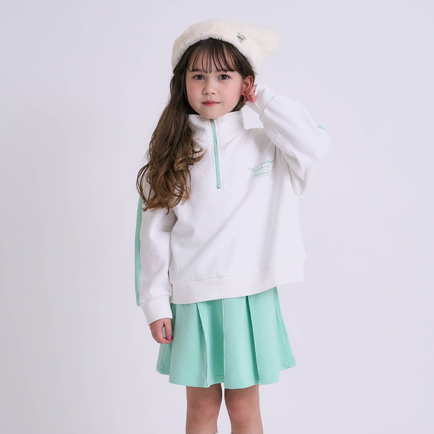 【裏起毛】【綿100】ハーフジップセットアップ