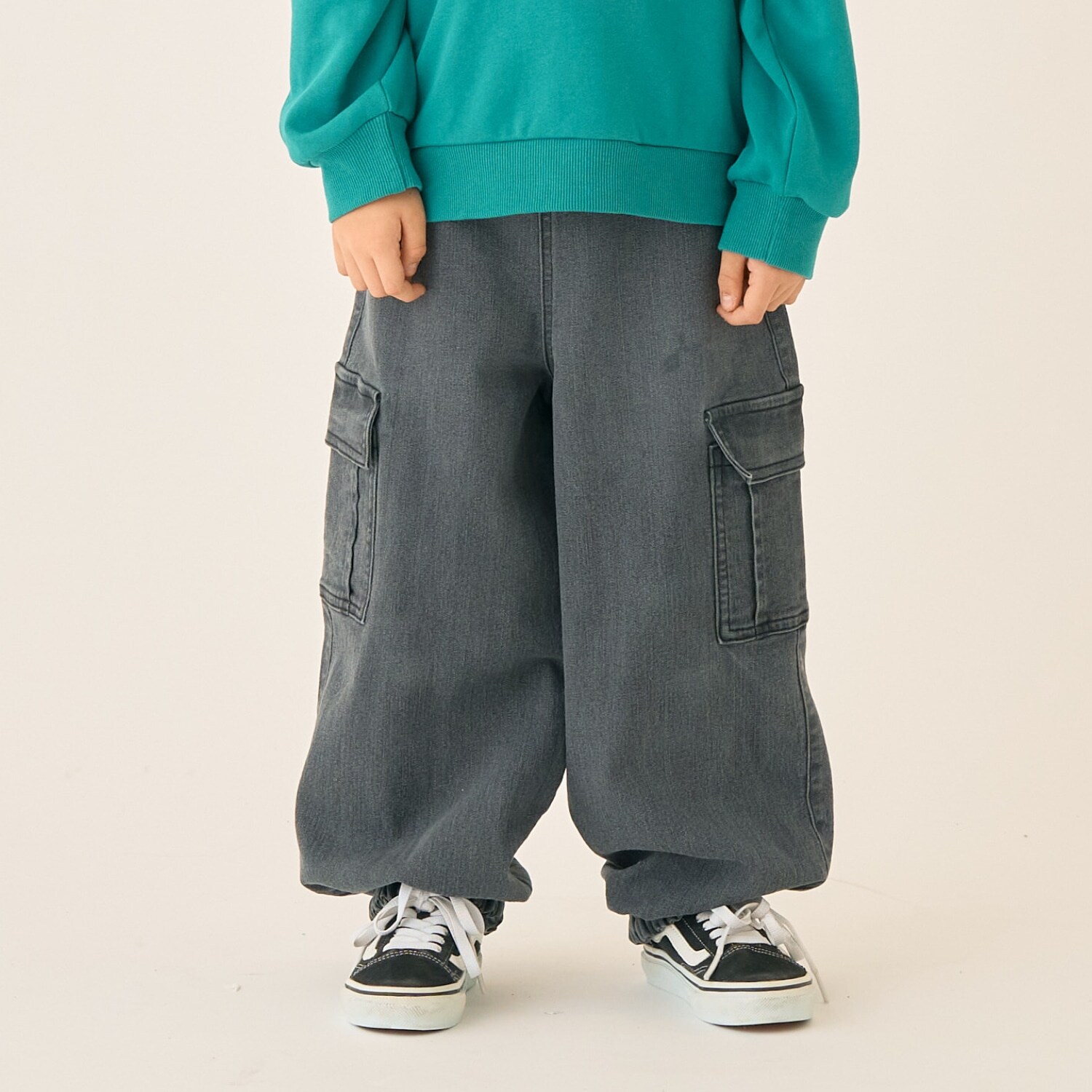 【ストレッチ】デニムカーゴパンツ