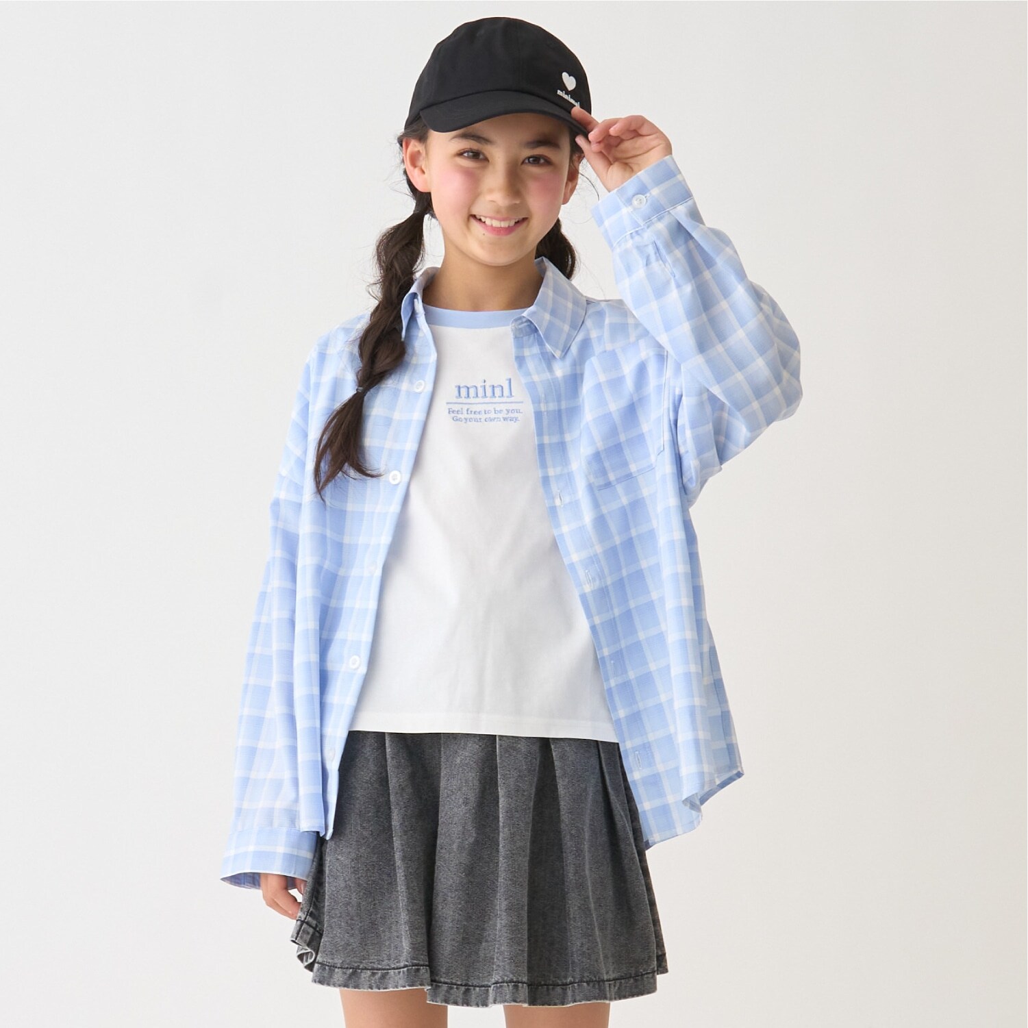 【インナーセット】長袖チェックシャツ