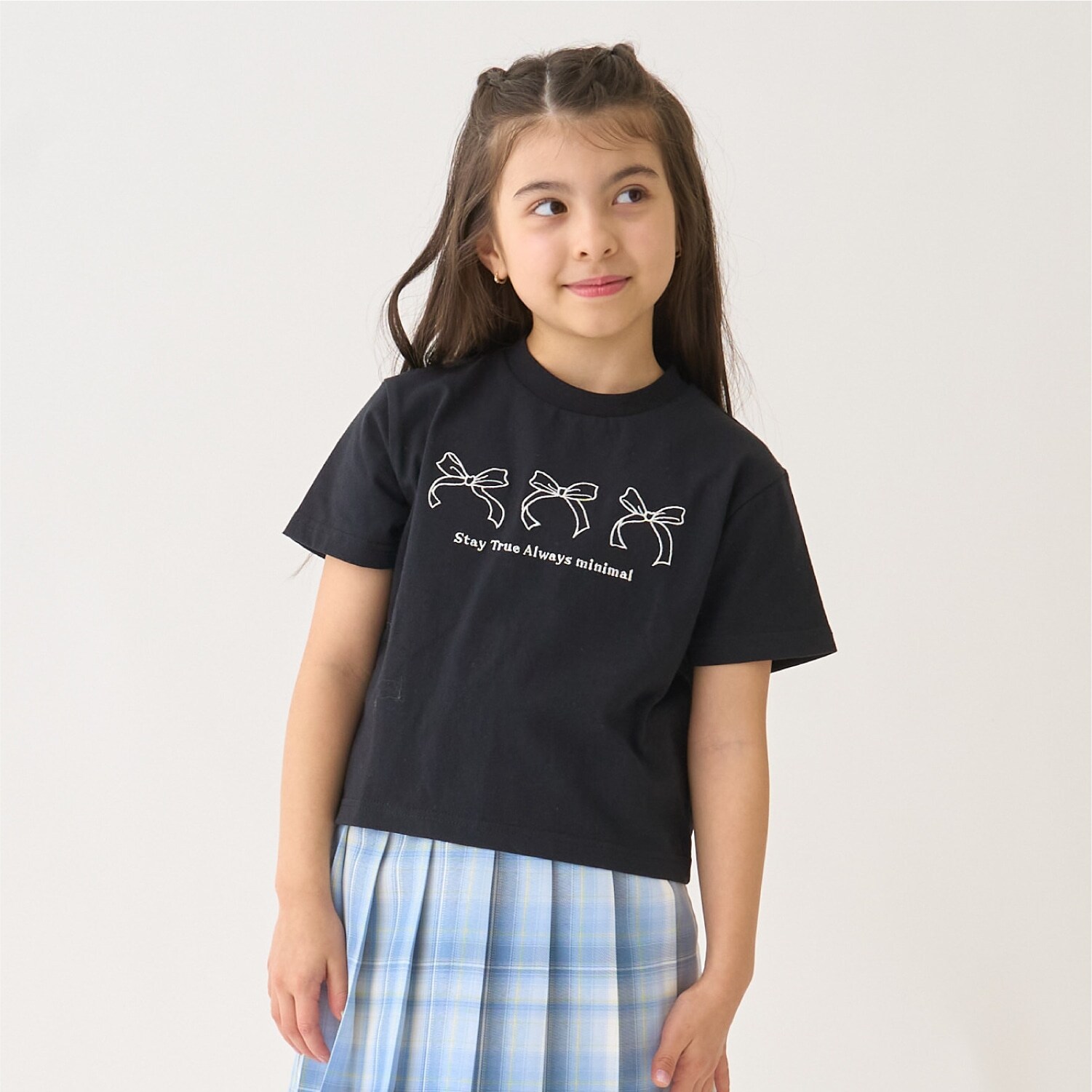 【プチプラ】【綿100%】バックハート・ドーナツプリント半袖Tシャツ