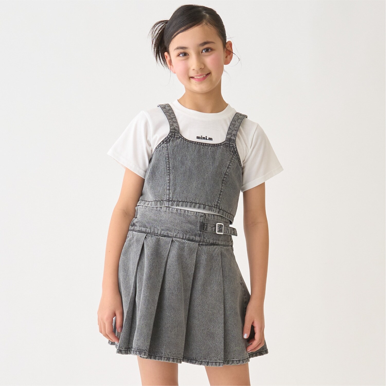 【即コーデ完成】【インナーつき】デニムビスチェ・プリーツスカートセットアップ