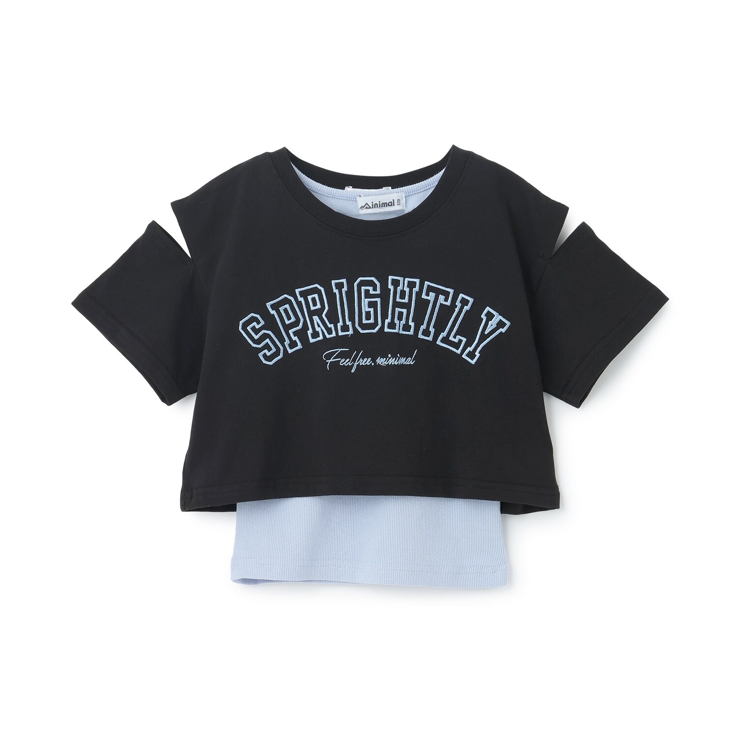 【インナーつき】肩あきクロップド半袖Tシャツ