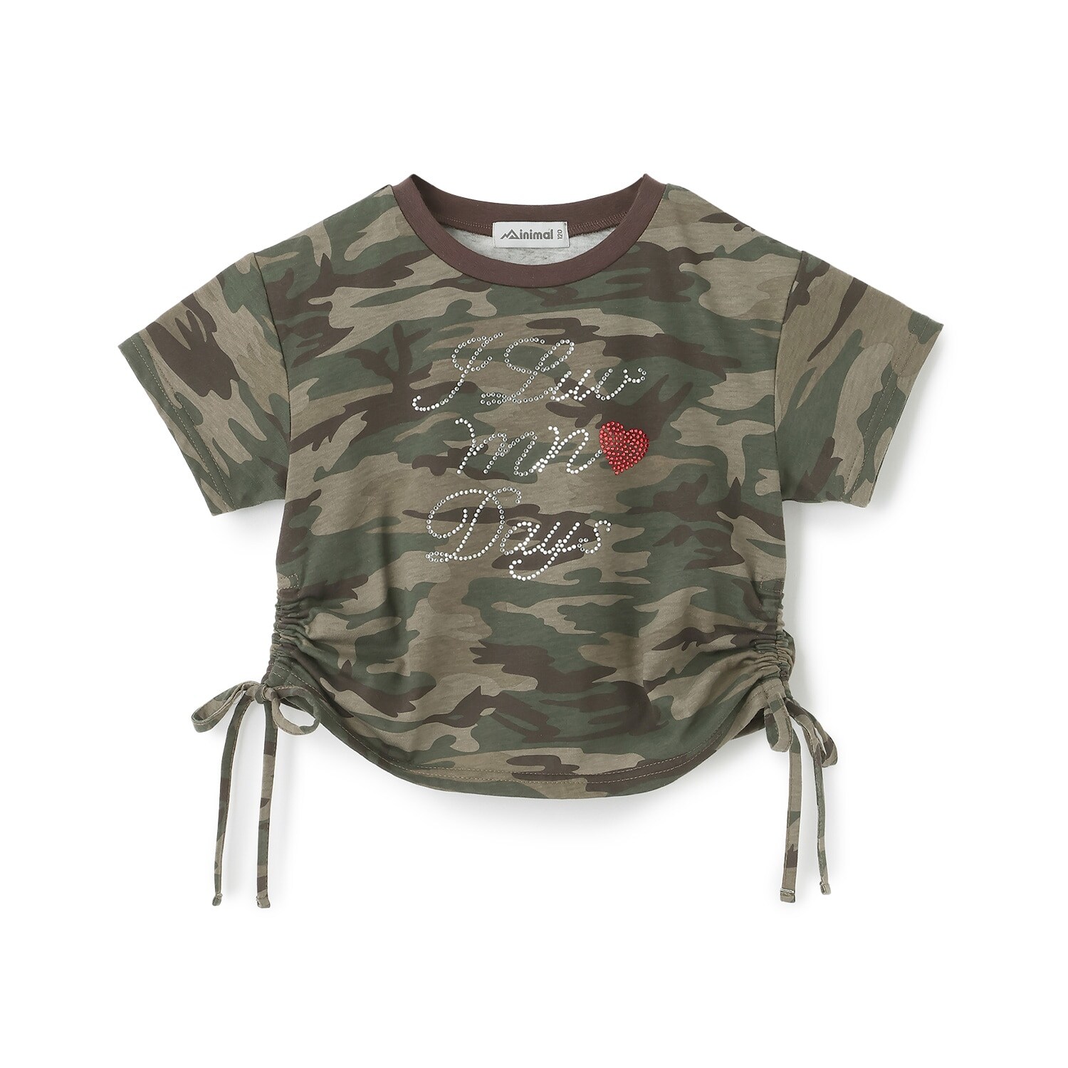 ラインストーンロゴドロスト半袖Tシャツ