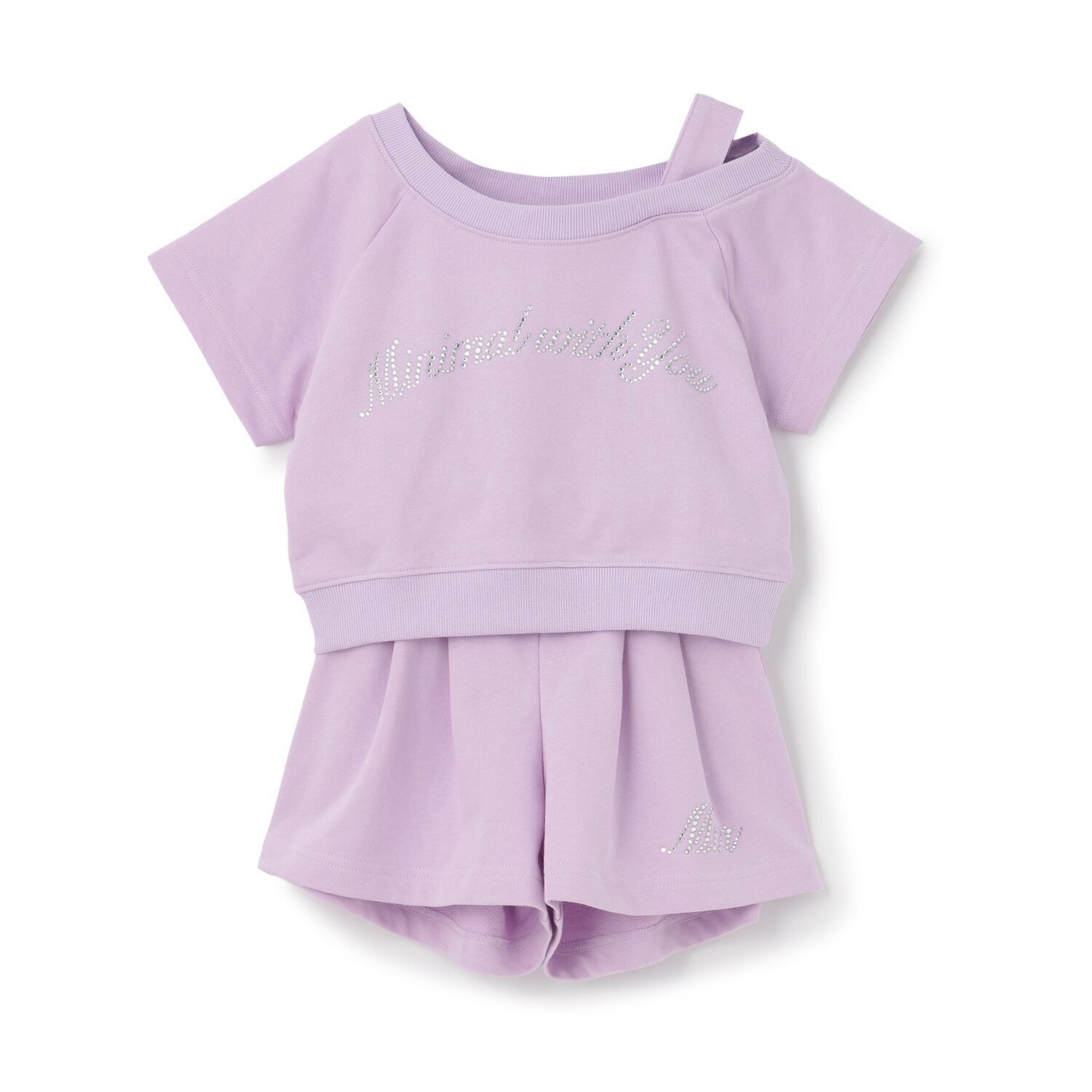 ラインストーン ロゴ\nワンショルTシャツセットアップ