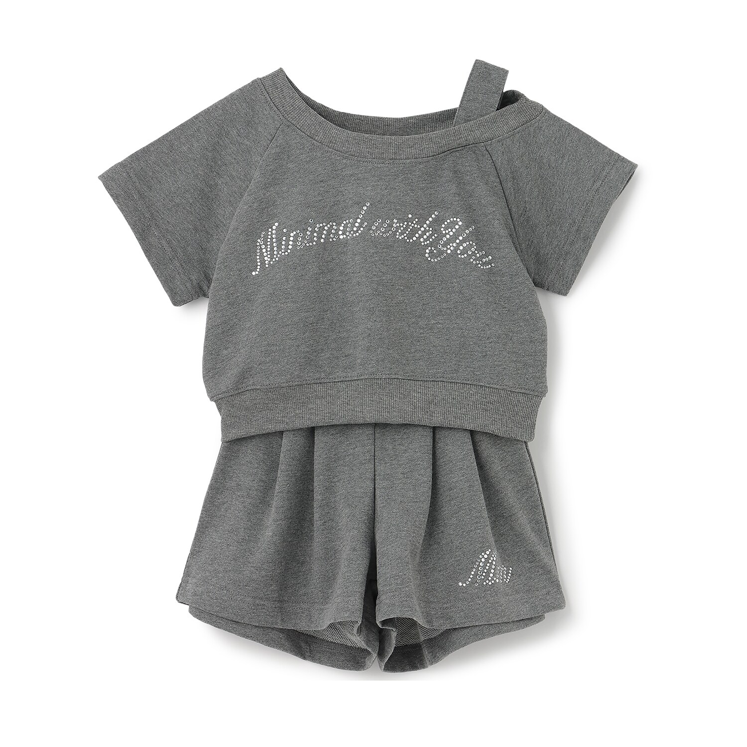 ラインストーン ロゴ\nワンショルTシャツセットアップ