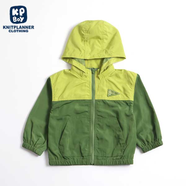 バイカラーのタフタウィンドブレーカー(90)