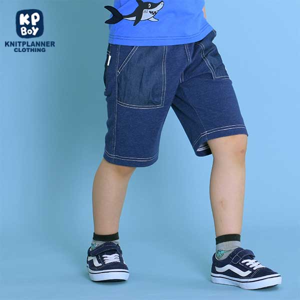 デニムライクなハーフパンツ(100～130)