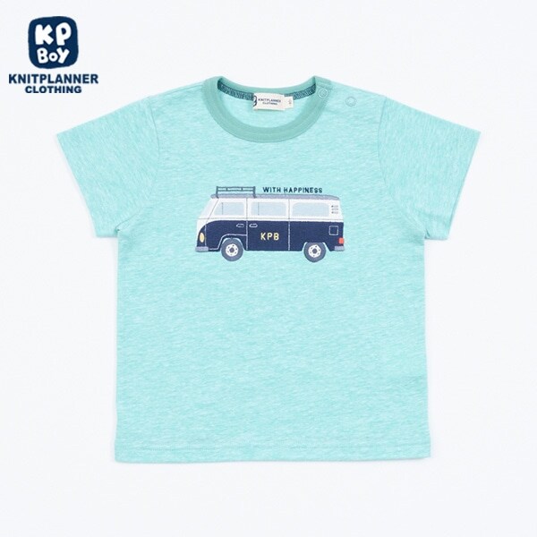 車アップリケ半袖Tシャツ(80～90)