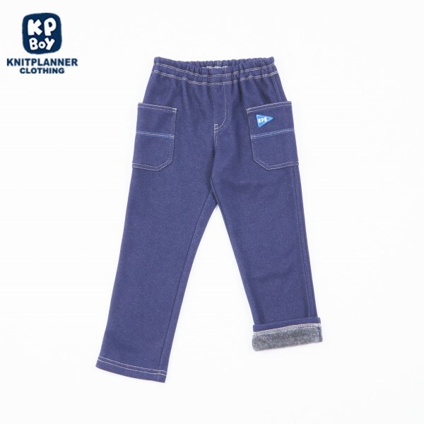 KPBOY(ケーピーボーイ)デニムニット裏シャギーパンツ(80～90)