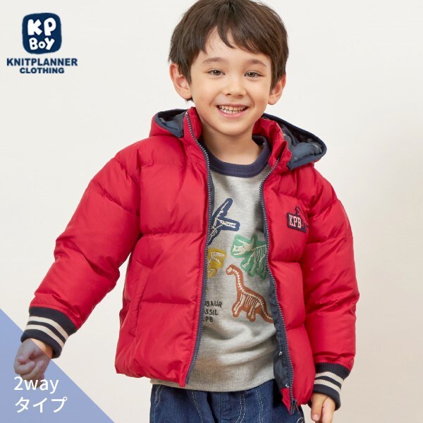 KPBOY(ケーピーボーイ)ソロナ中綿恐竜ワッペンジャケット(90～130)