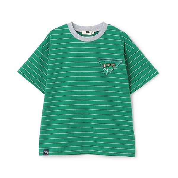 バックプリント マルチボーダー半袖Tシャツ