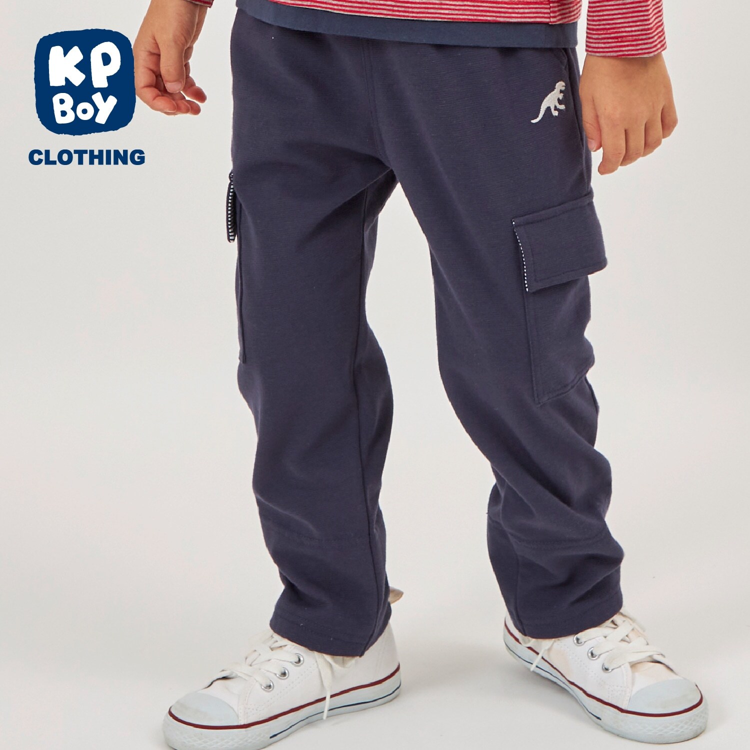 恐竜ワンポイント カットソー カーゴパンツ