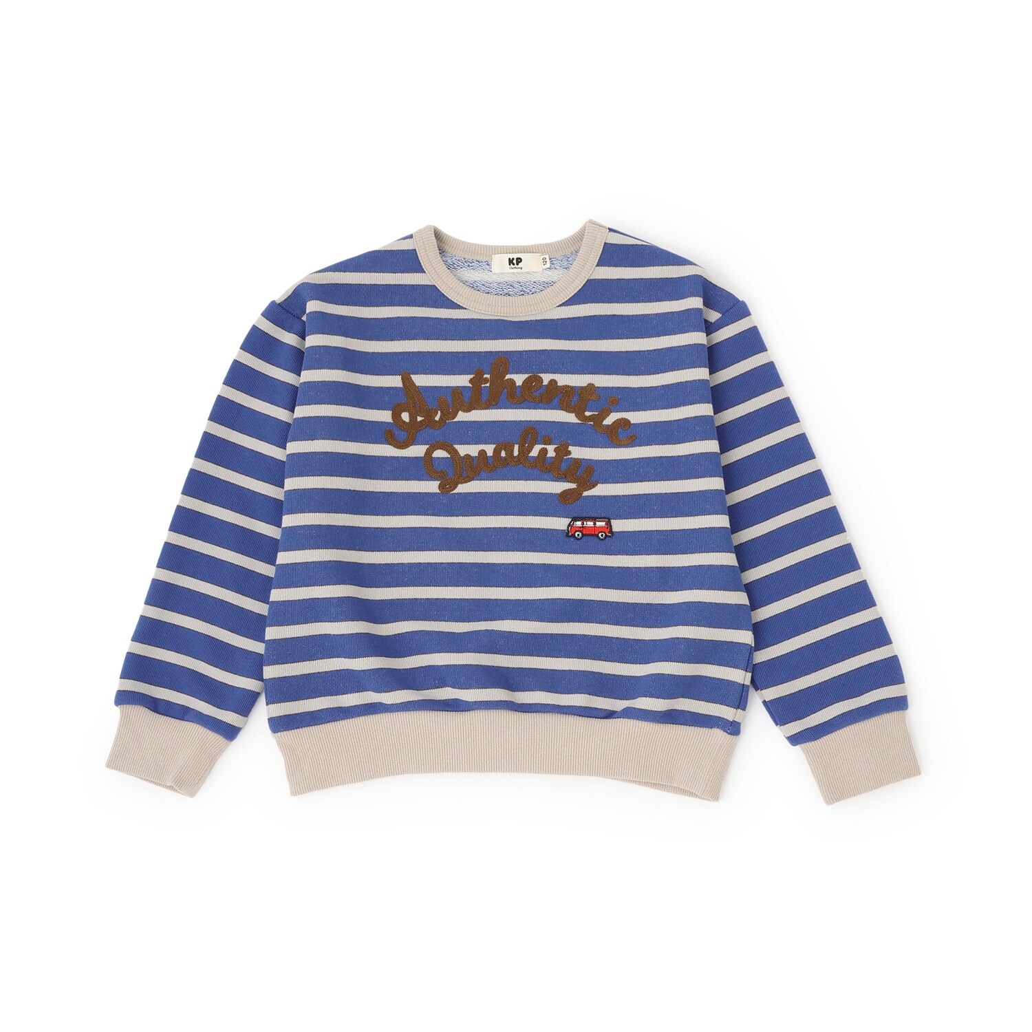 チェーンロゴ刺シュウ ボーダー裏毛トレーナー