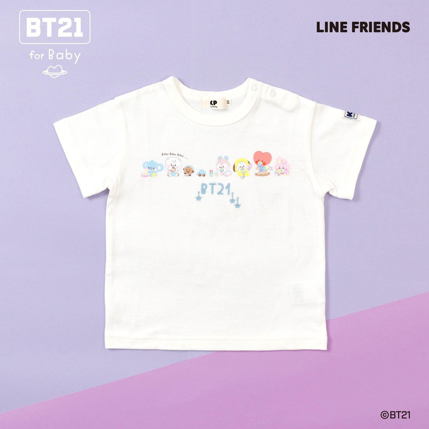 【BT21】プリント＆刺しゅう半袖Tシャツ(ベビー)