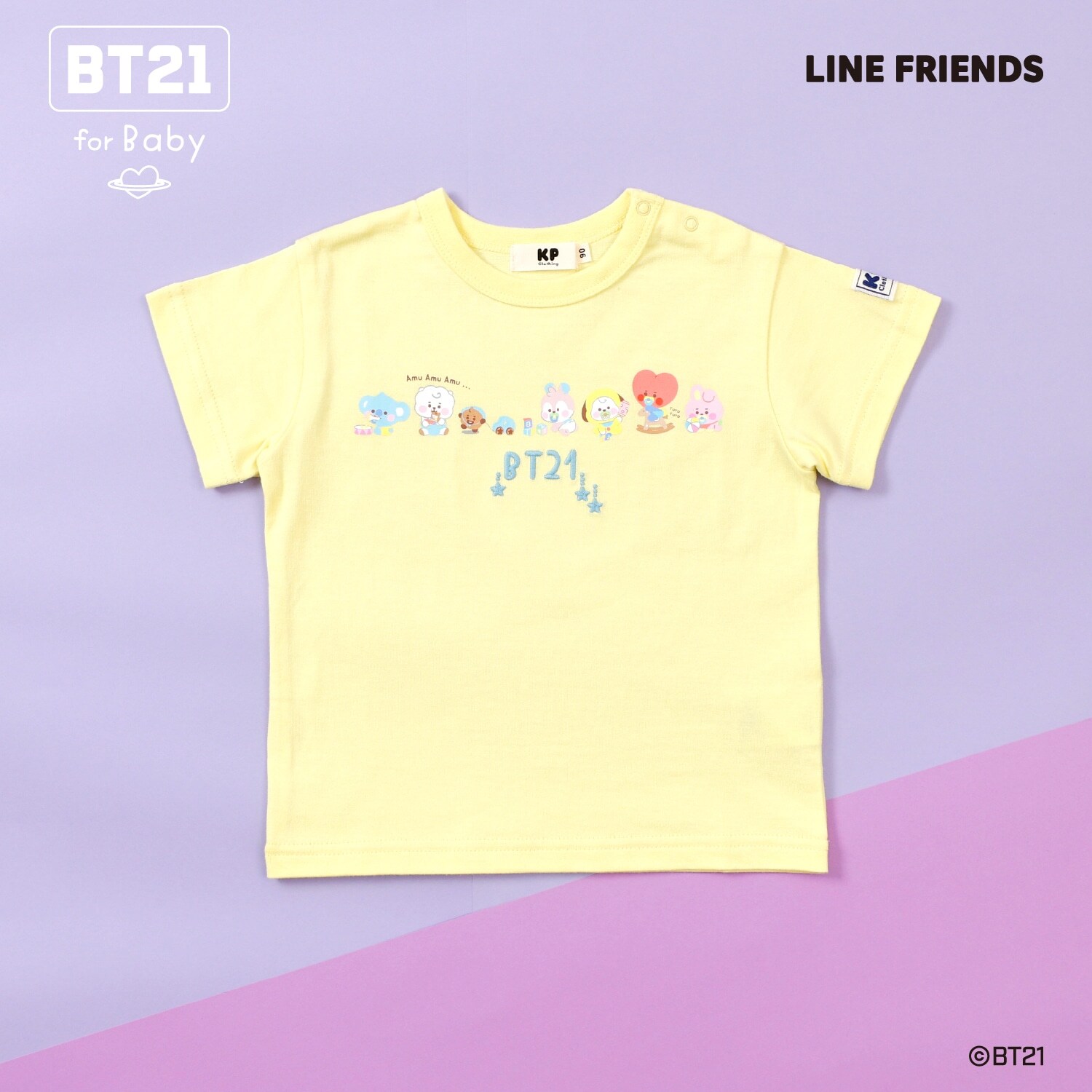 【BT21】プリント＆刺しゅう半袖Tシャツ(ベビー)