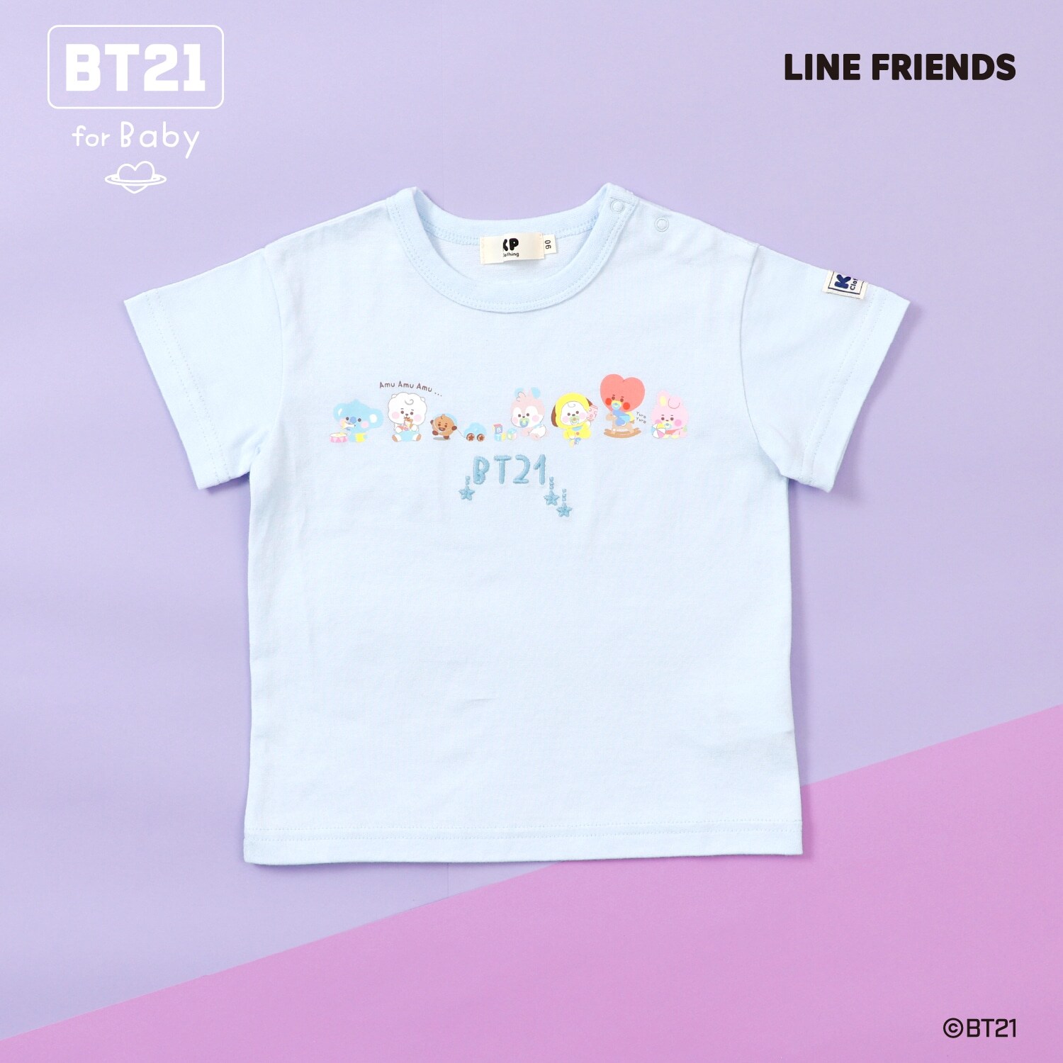 【BT21】プリント＆刺しゅう半袖Tシャツ(ベビー)