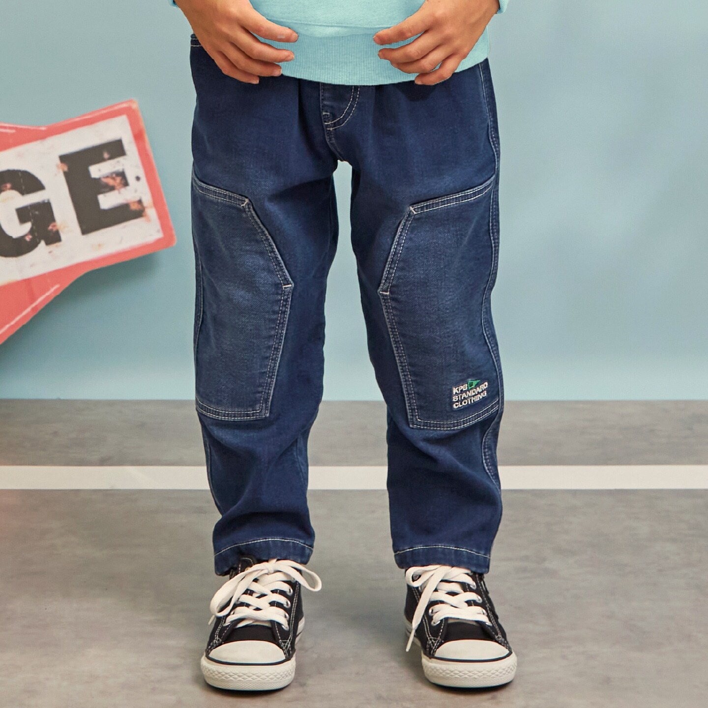 ストレッチデニム ダブルニーワークパンツ