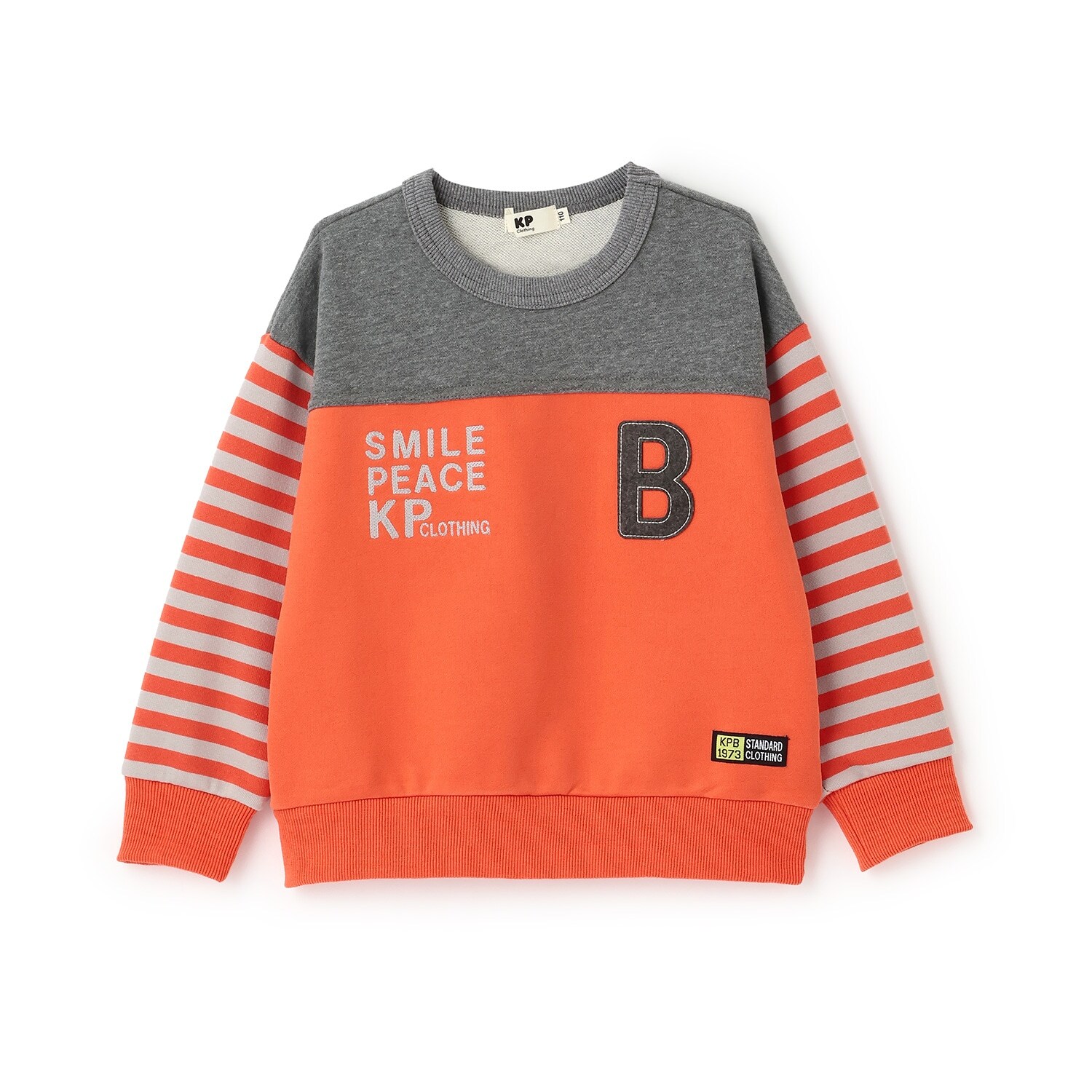 袖ボーダー配色 トレーナー