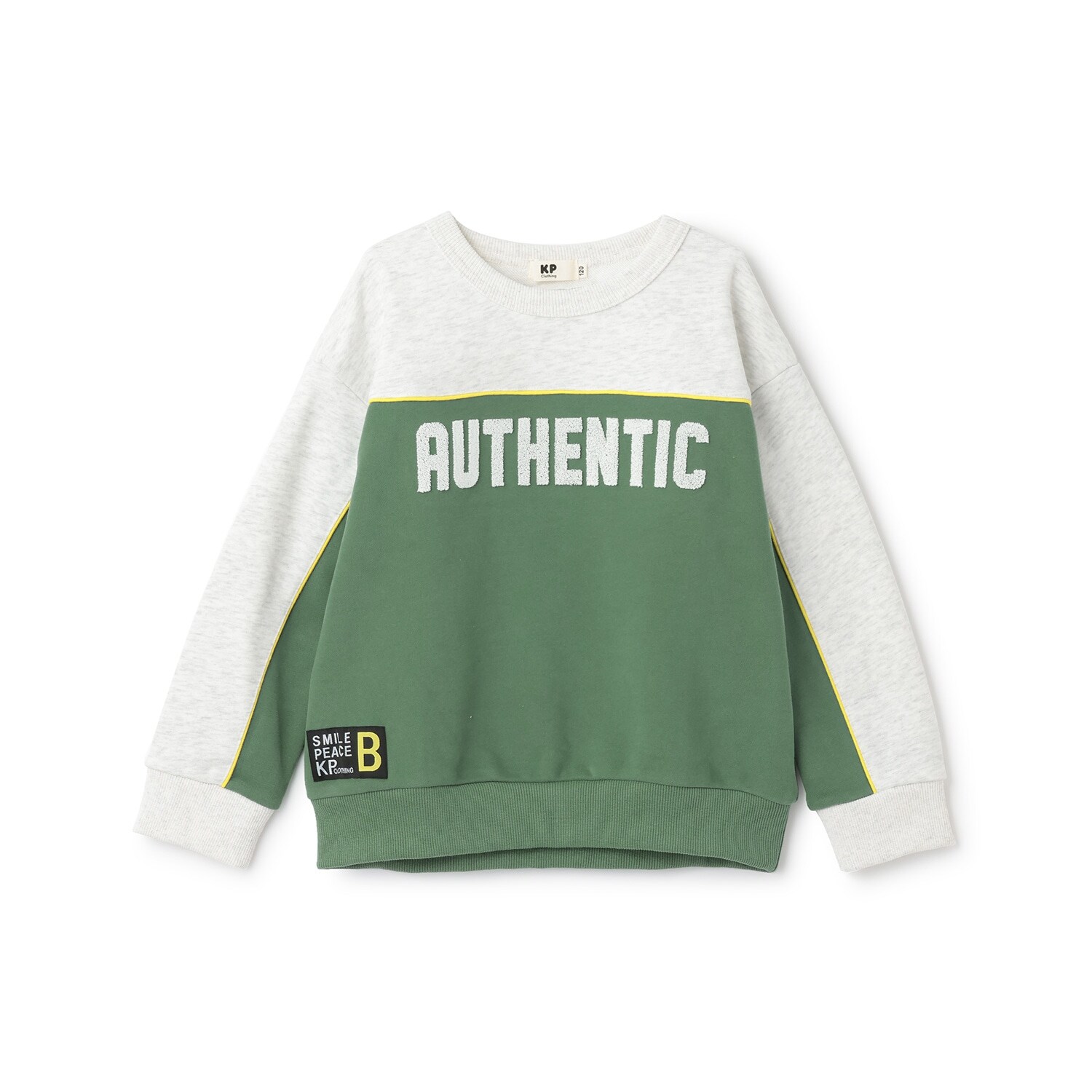 胸切り替えバイカラー トレーナー