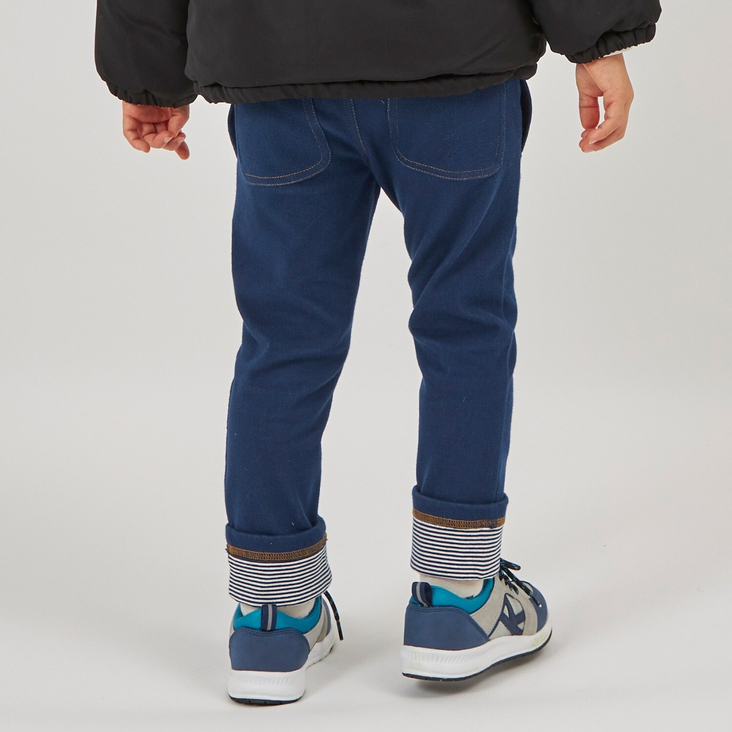 デニム風ニットツイルパンツ