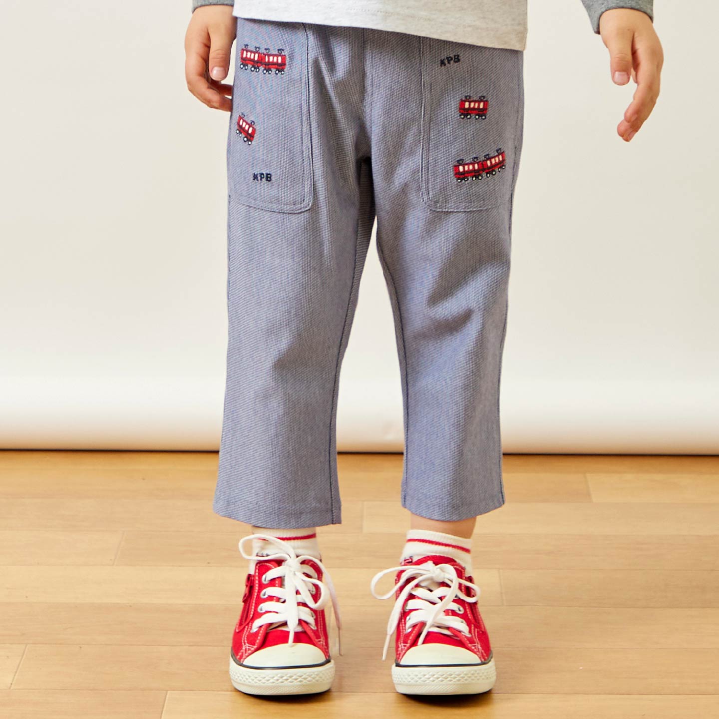 ストライプジャカード パンツ 7分丈