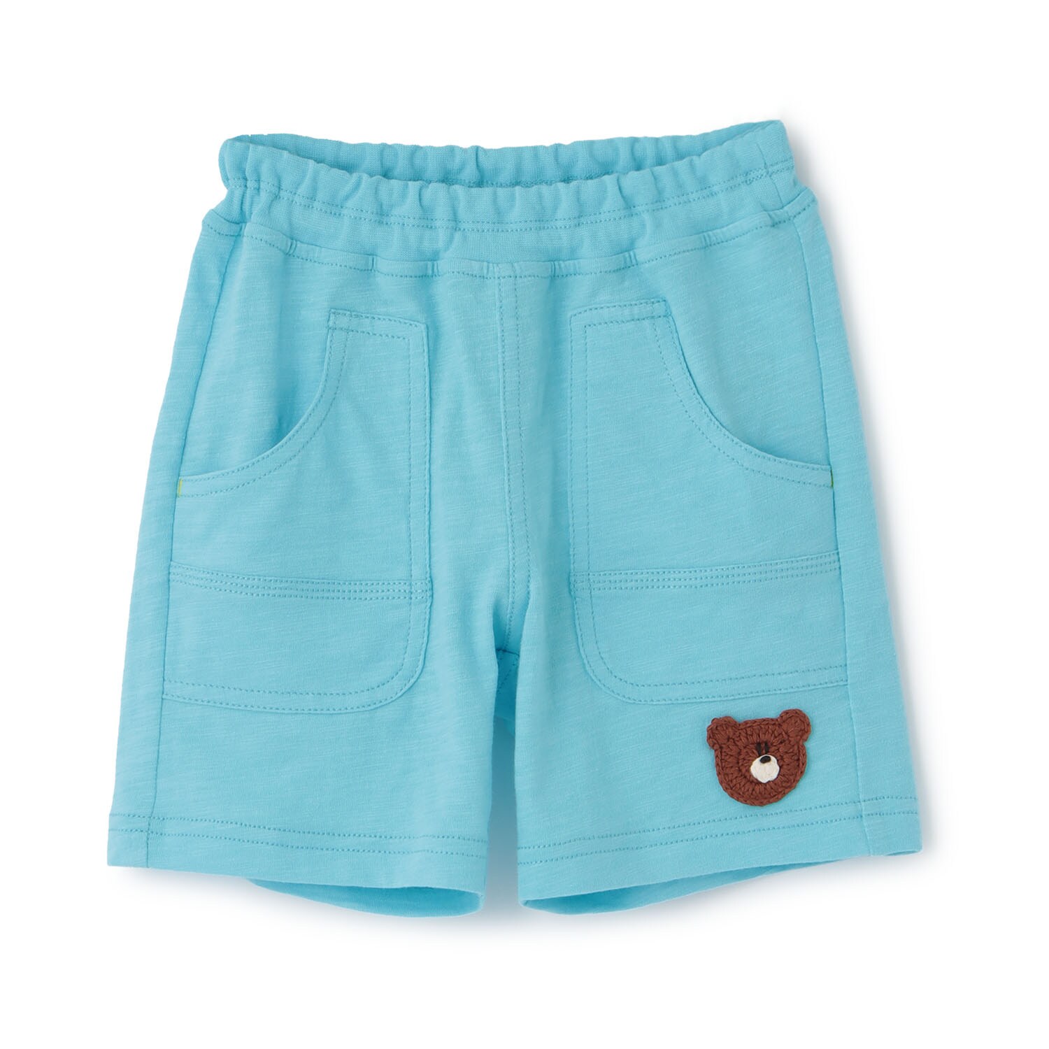 くま編みモチーフつき ハーフパンツ