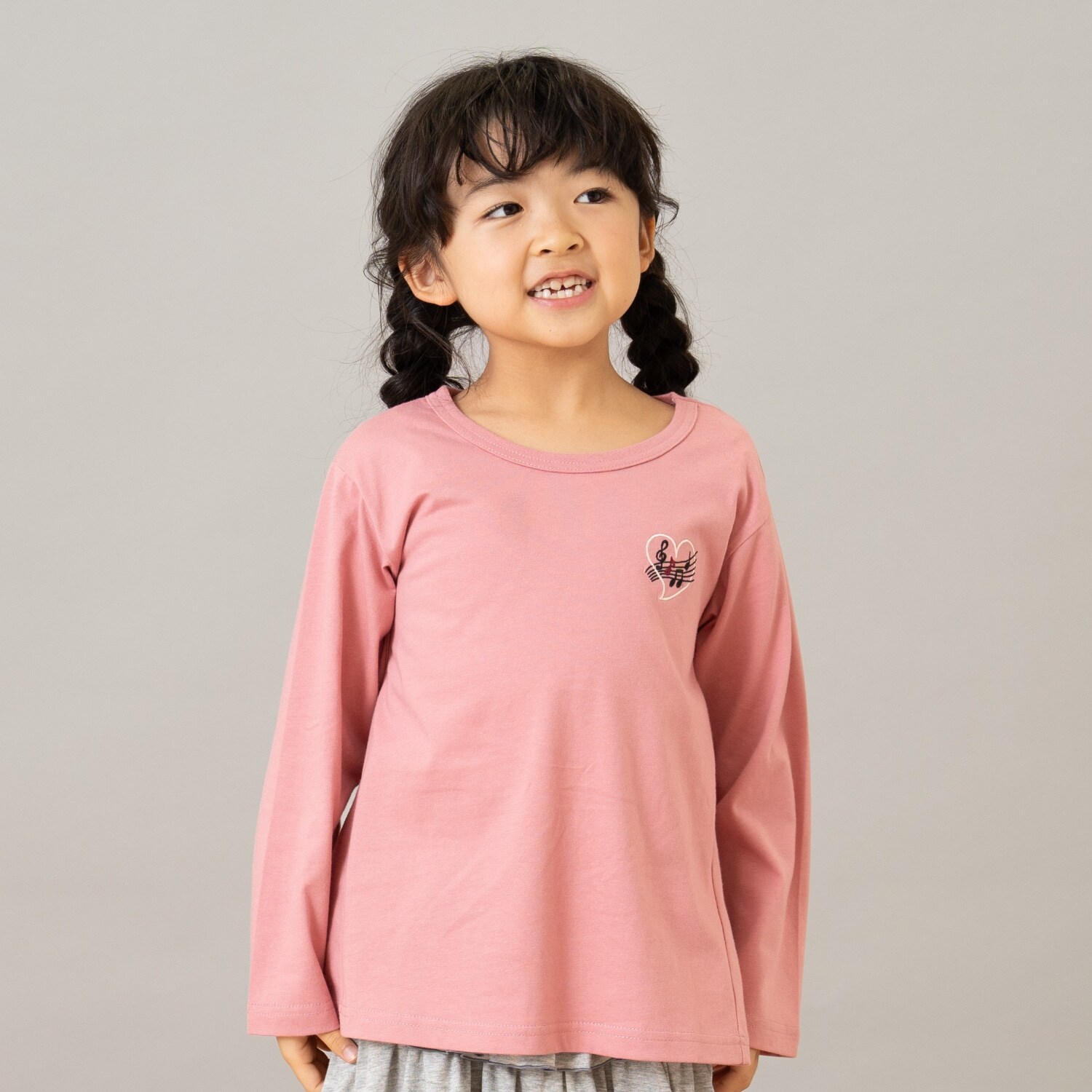 【綿100】【365D.】ワンポイント刺繍ロンT