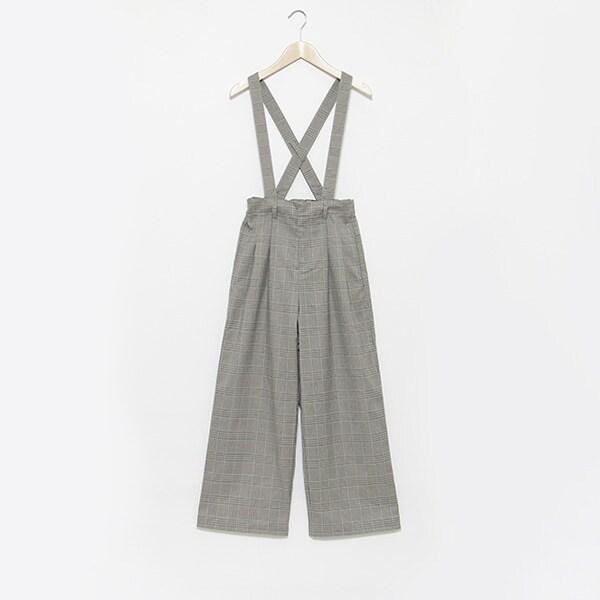 ＊肩紐付きタックワイドパンツ