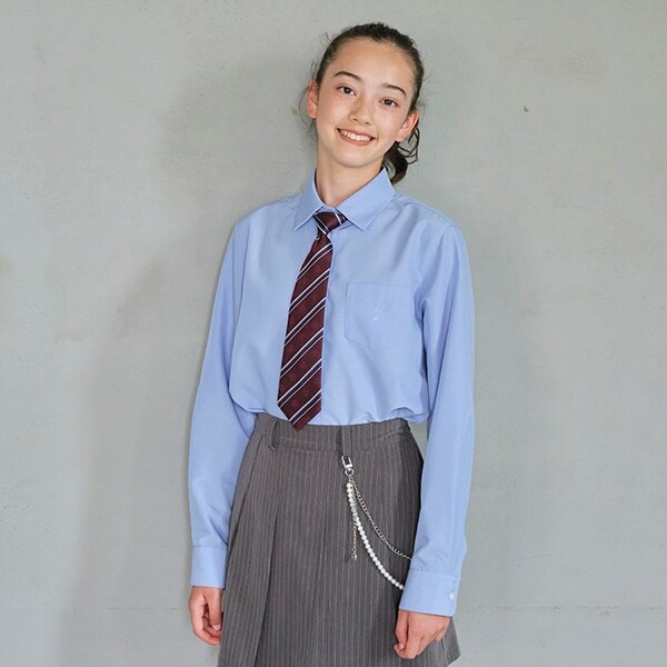 *【シワになりにくい】角襟ブラウス