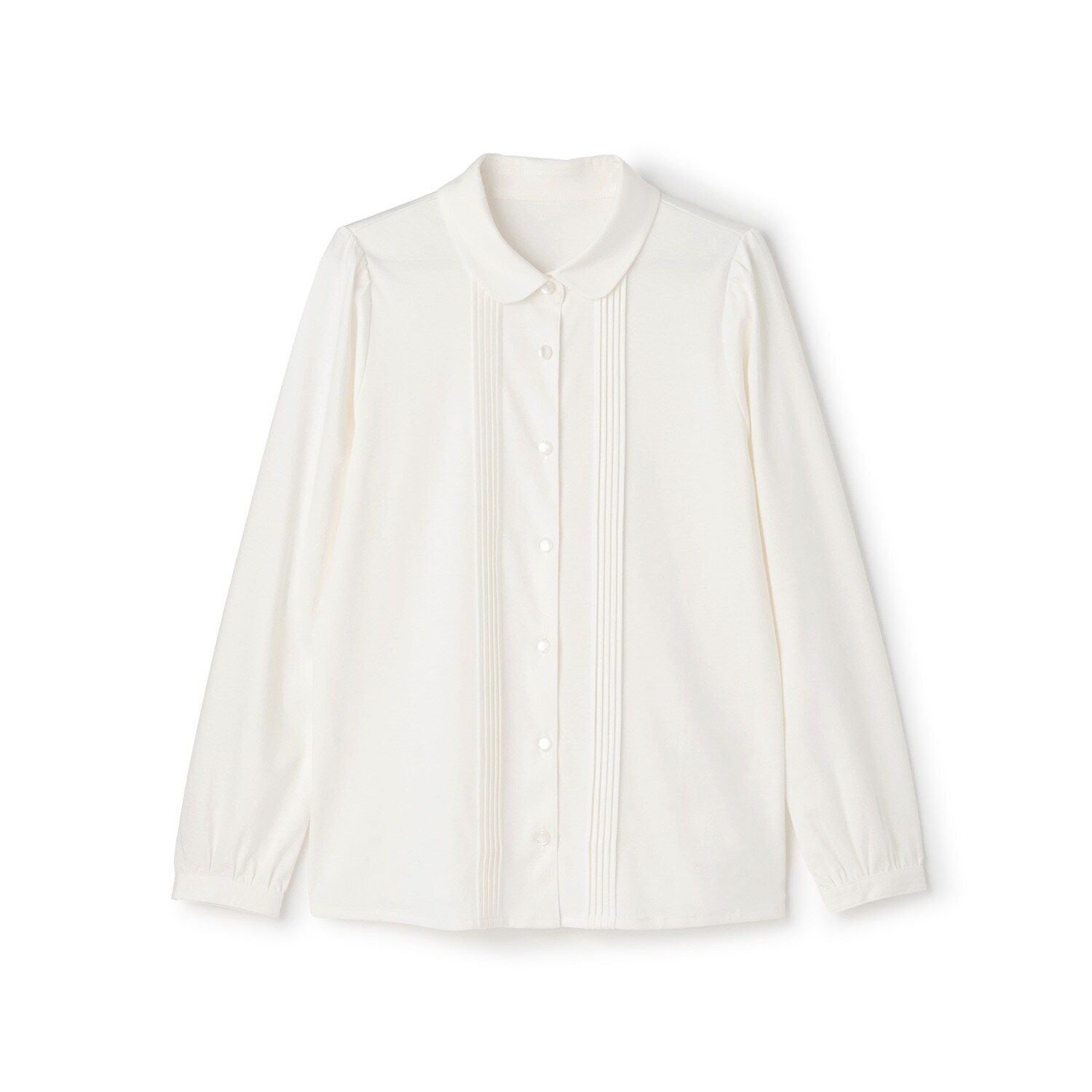 【卒服】【防汚加工】丸襟カットブラウス