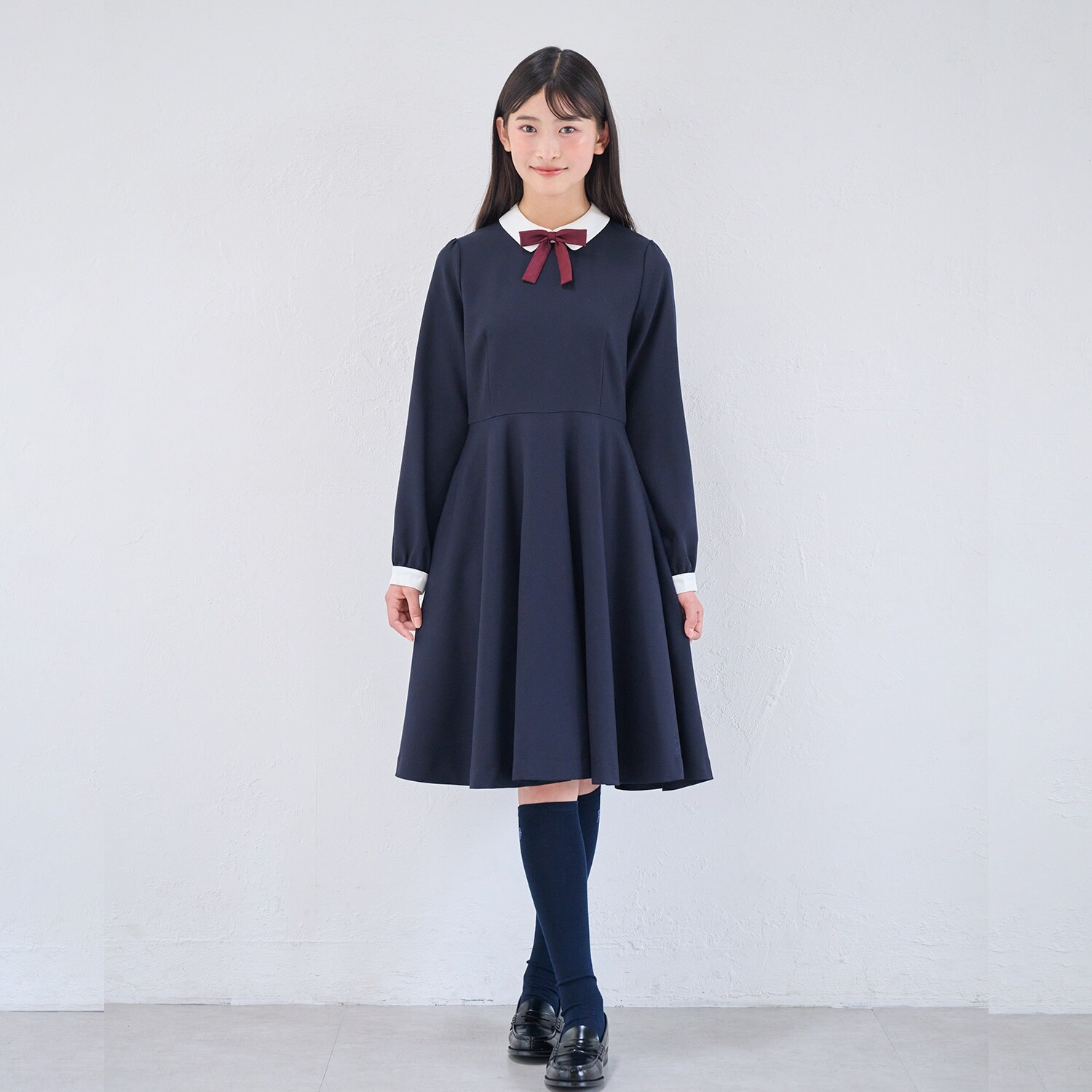 【卒服】ウール白襟ワンピース