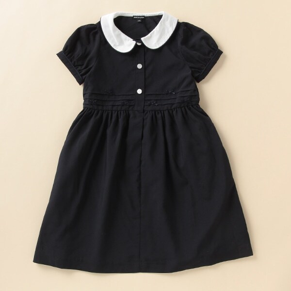 【トドラーサイズ】 丸衿つきパフスリーブワンピース