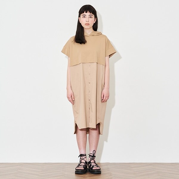 【AMI】ショートパーカドッキングワンピース