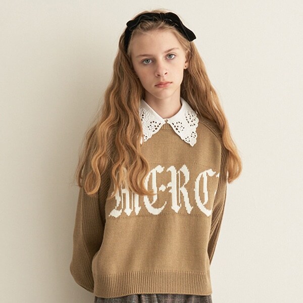 【AMI】つけ衿MERCIロゴニット