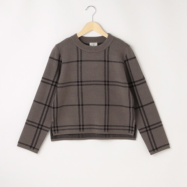 【AMI】チェックプルオーバーニット