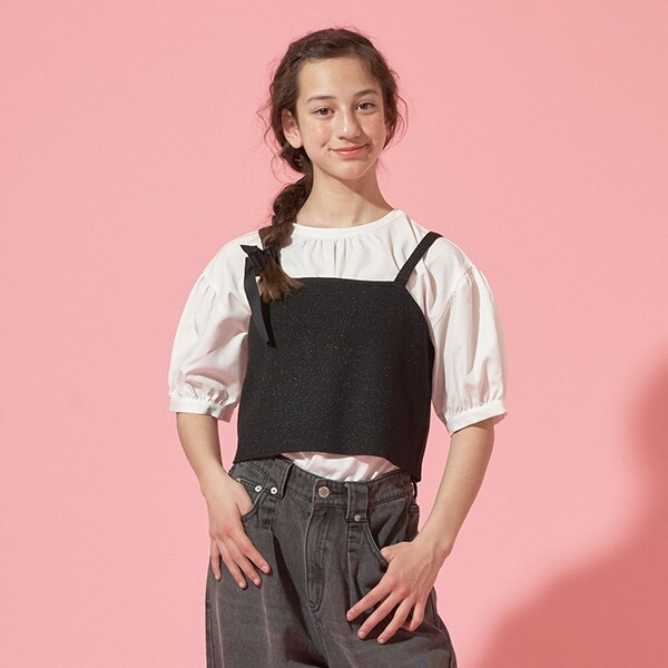 【AMI】2WAYブラウス×ラメビスチェセット