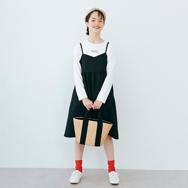 【AMI】ふくれジャカードキャミワンピースロンTセット