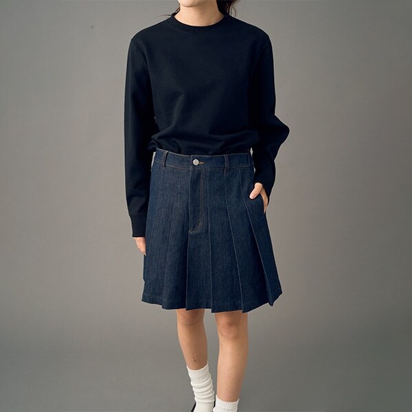 【AMI】刺しゅう入りラメデニムスカパン