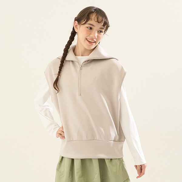 【AMI】セーラーハーフジップダンポールベスト×ロンT