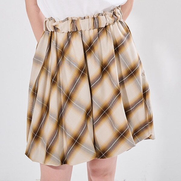 【AMI】チェックバルーンスカート×インナーパンツセット