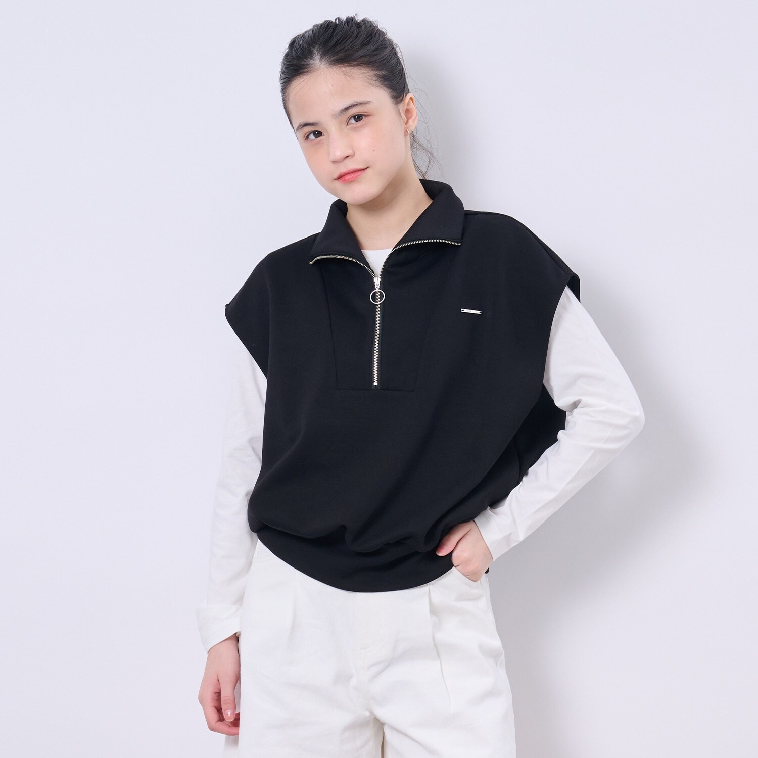 【AMI】ダンボールハーフジップ×ロンTセット