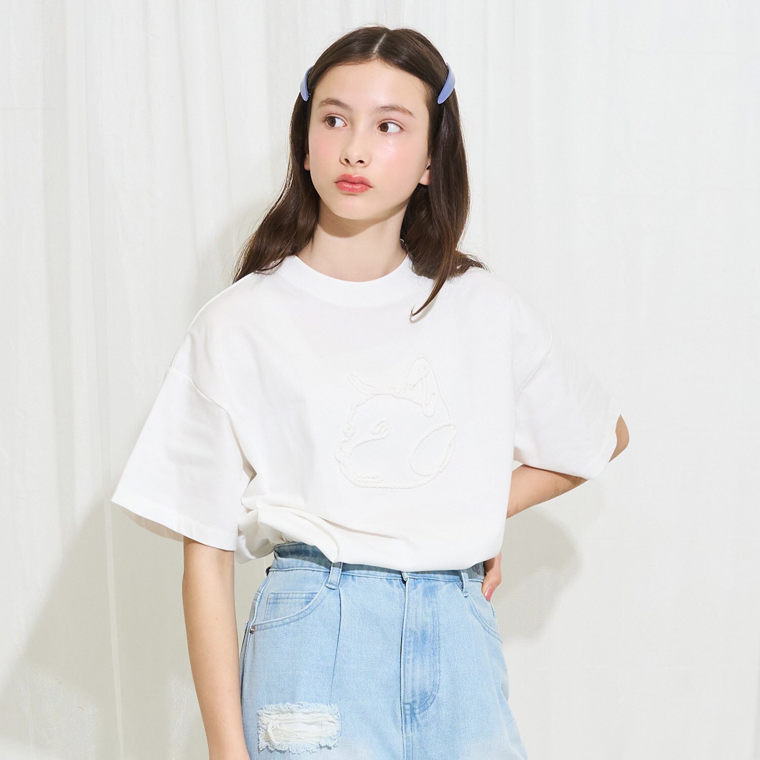 【AMI】ロープ刺しゅうTシャツ