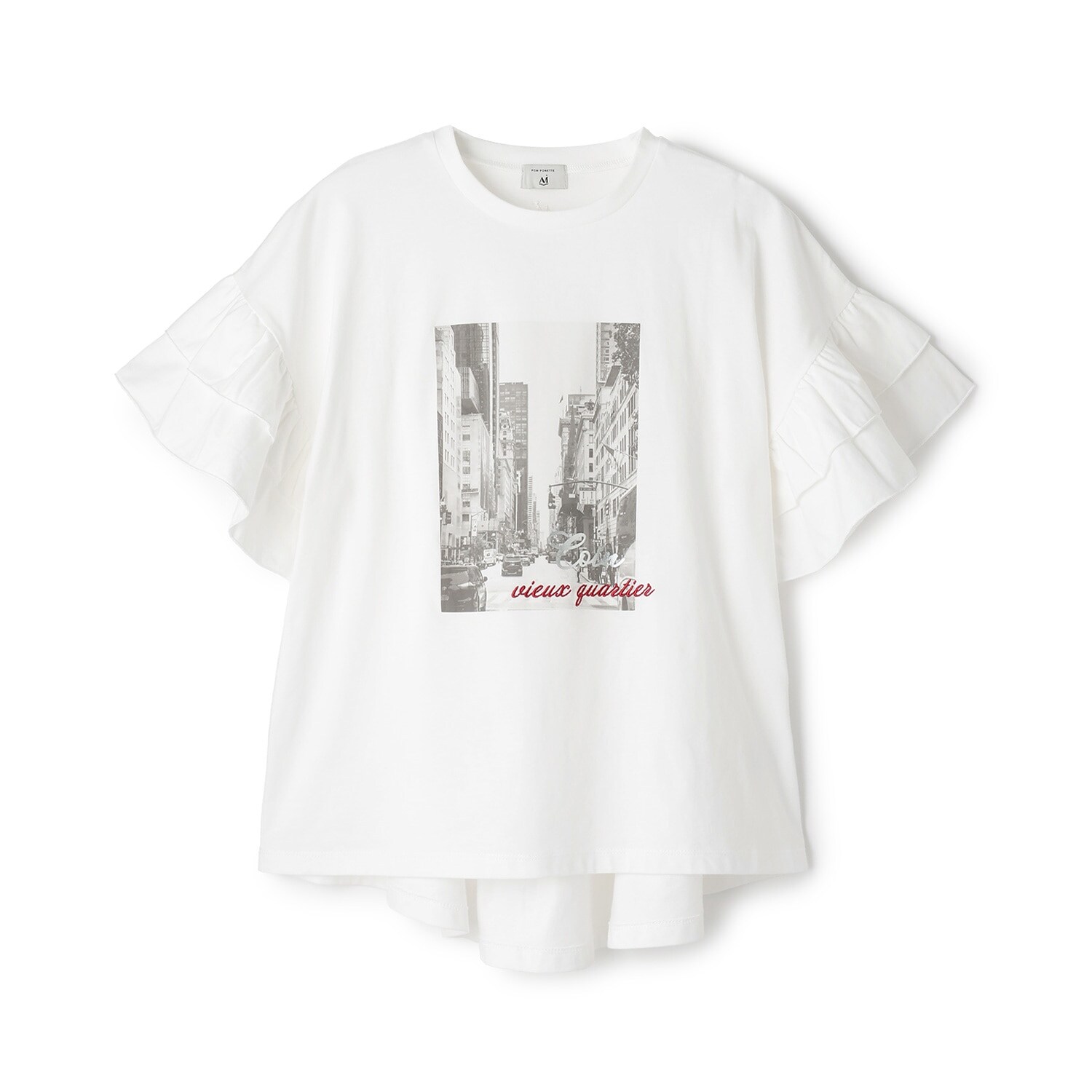 【AMI】ラッフルスリーブ転写チュニック